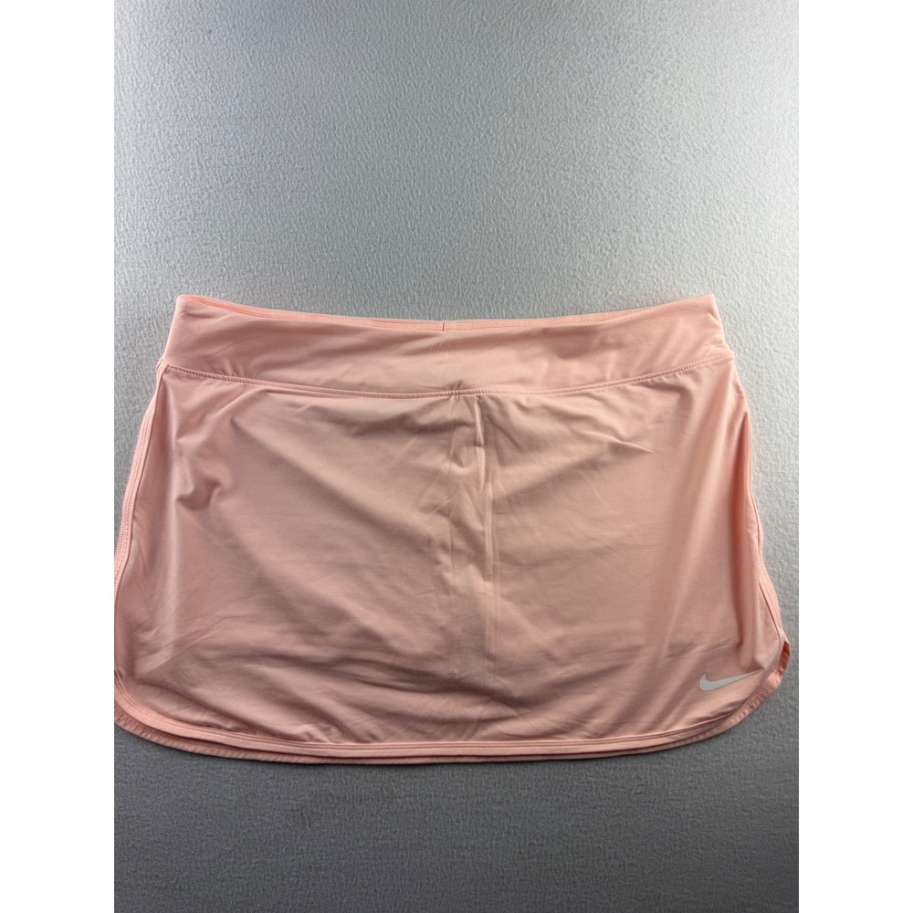 Nike Dri-FIT Women XL Long Tennis Skort Peach Pink Athletic Skirt Built-in Short